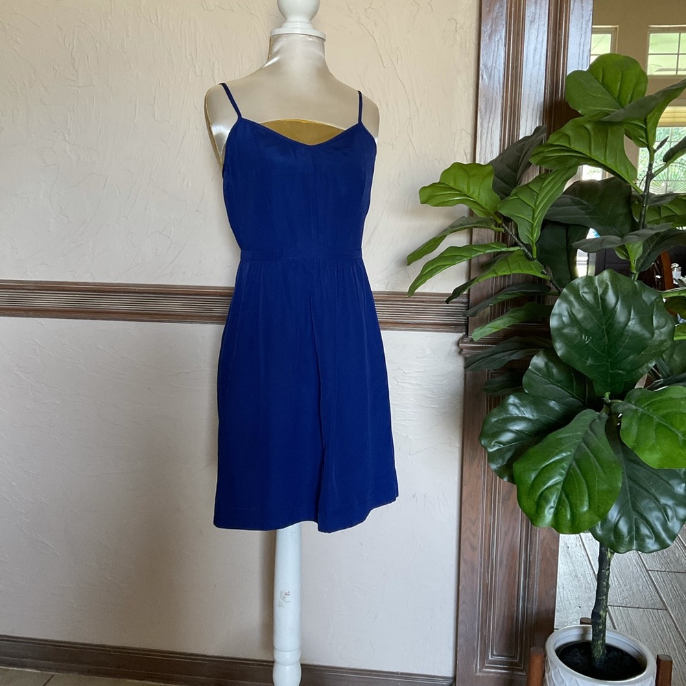 J. Crew Factory Royal Blue Spaghetti Strap Dress Size 2. NWT
